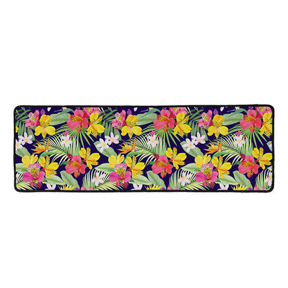 Tropical Alstroemeria Pattern Print Long Kitchen Mat
