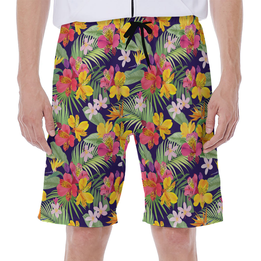 Tropical Alstroemeria Pattern Print Men's Beach Shorts