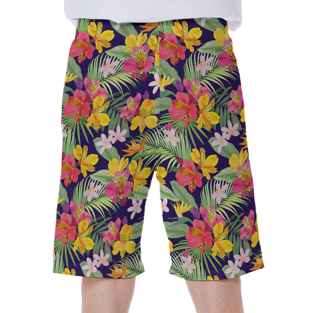 Tropical Alstroemeria Pattern Print Men's Beach Shorts