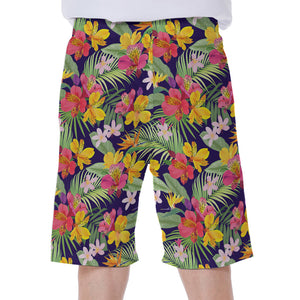 Tropical Alstroemeria Pattern Print Men's Beach Shorts