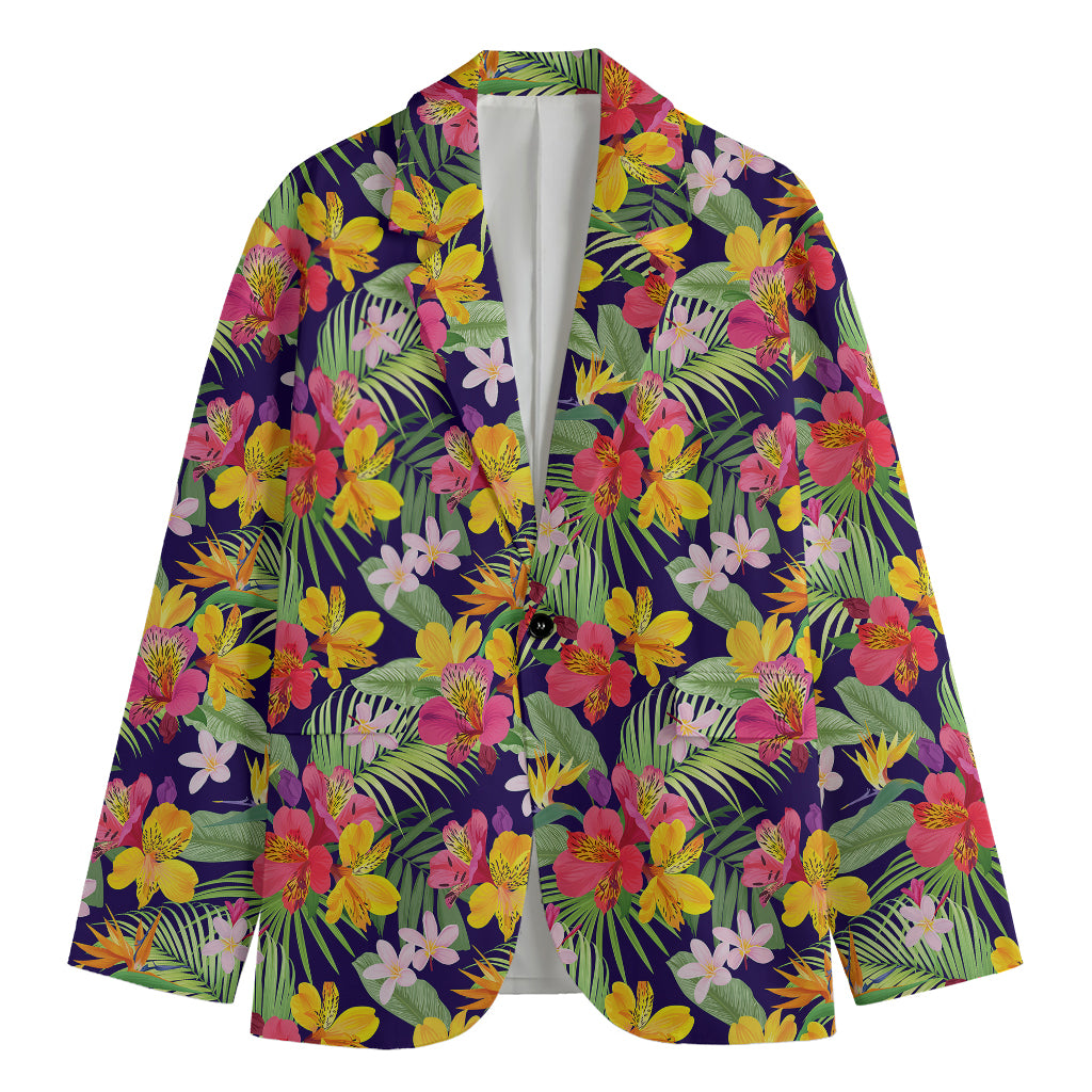 Tropical Alstroemeria Pattern Print Men's Blazer