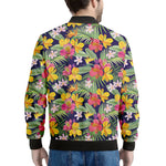 Tropical Alstroemeria Pattern Print Men's Bomber Jacket