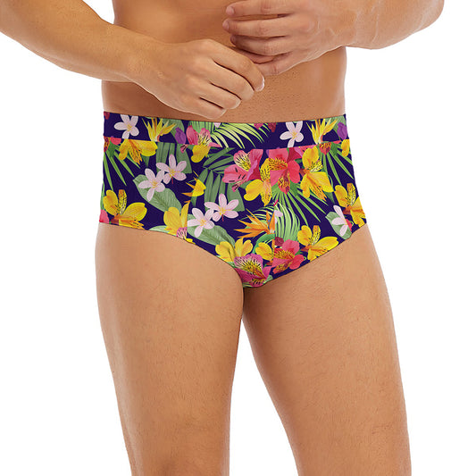 Tropical Alstroemeria Pattern Print Men's Briefs