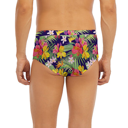 Tropical Alstroemeria Pattern Print Men's Briefs