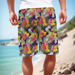 Tropical Alstroemeria Pattern Print Men's Cargo Shorts