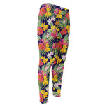 Tropical Alstroemeria Pattern Print Men's Compression Pants