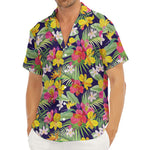 Tropical Alstroemeria Pattern Print Men's Deep V-Neck Shirt