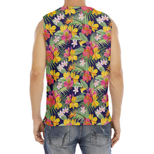 Tropical Alstroemeria Pattern Print Men's Fitness Tank Top