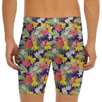 Tropical Alstroemeria Pattern Print Men's Long Boxer Briefs