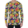 Tropical Alstroemeria Pattern Print Men's Long Sleeve T-Shirt