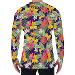 Tropical Alstroemeria Pattern Print Men's Long Sleeve T-Shirt