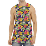 Tropical Alstroemeria Pattern Print Men's Muscle Tank Top