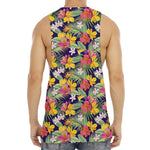 Tropical Alstroemeria Pattern Print Men's Muscle Tank Top