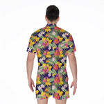 Tropical Alstroemeria Pattern Print Men's Rompers