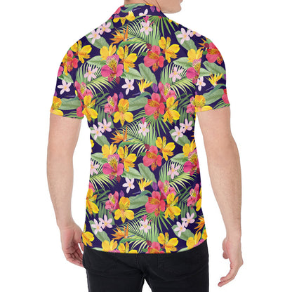 Tropical Alstroemeria Pattern Print Men's Shirt