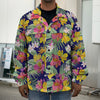 Tropical Alstroemeria Pattern Print Men's Shirt Jacket