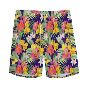 Tropical Alstroemeria Pattern Print Men's Sports Shorts