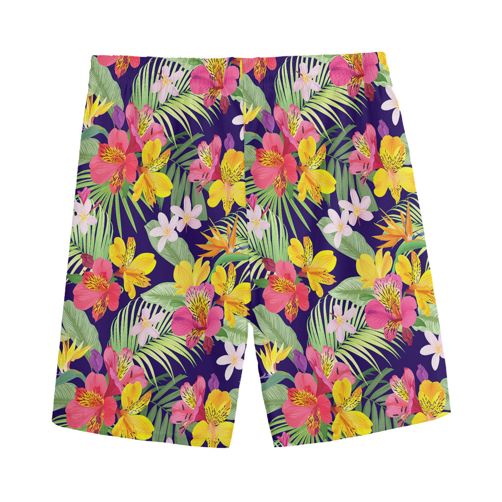 Tropical Alstroemeria Pattern Print Men's Sports Shorts