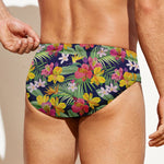 Tropical Alstroemeria Pattern Print Men's Swim Briefs