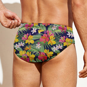 Tropical Alstroemeria Pattern Print Men's Swim Briefs