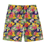 Tropical Alstroemeria Pattern Print Men's Swim Trunks