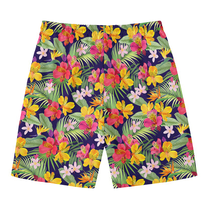 Tropical Alstroemeria Pattern Print Men's Swim Trunks