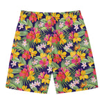 Tropical Alstroemeria Pattern Print Men's Swim Trunks