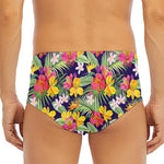 Tropical Alstroemeria Pattern Print Men's Triangle Swim Briefs