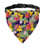 Tropical Alstroemeria Pattern Print Over The Collar Dog Bandana