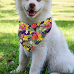 Tropical Alstroemeria Pattern Print Over The Collar Dog Bandana