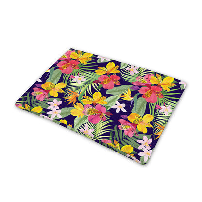 Tropical Alstroemeria Pattern Print Pet Cooling Mat Cover