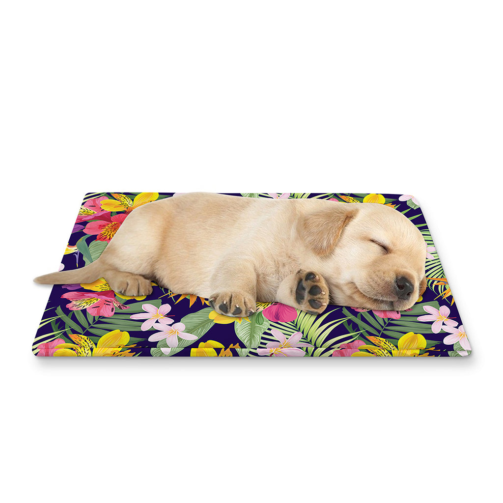 Tropical Alstroemeria Pattern Print Pet Cooling Mat Cover