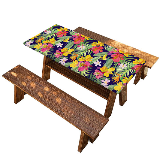 Tropical Alstroemeria Pattern Print Picnic Table Cover