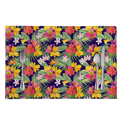 Tropical Alstroemeria Pattern Print Placemat
