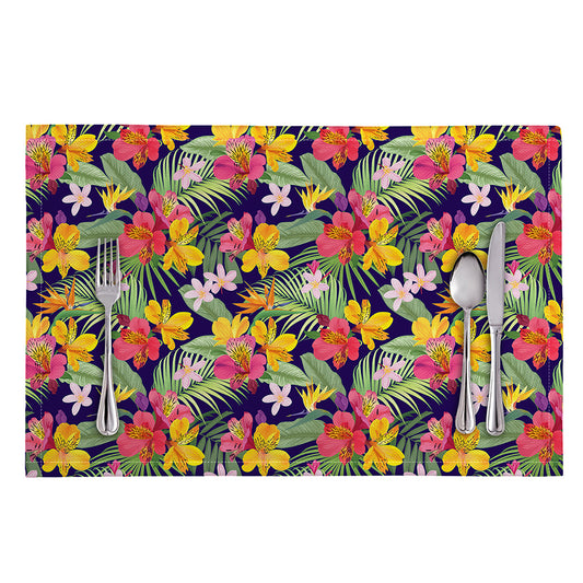 Tropical Alstroemeria Pattern Print Placemat