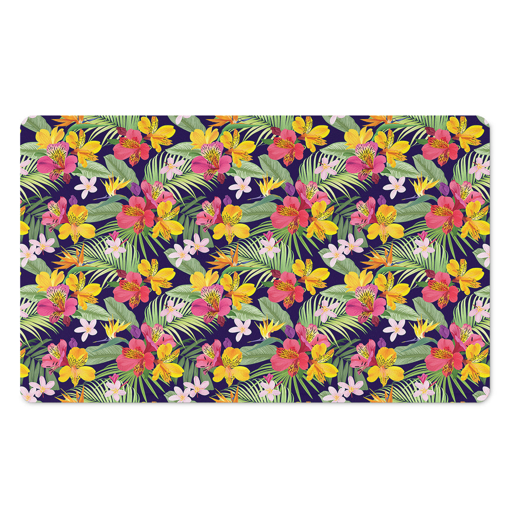 Tropical Alstroemeria Pattern Print Polyester Doormat
