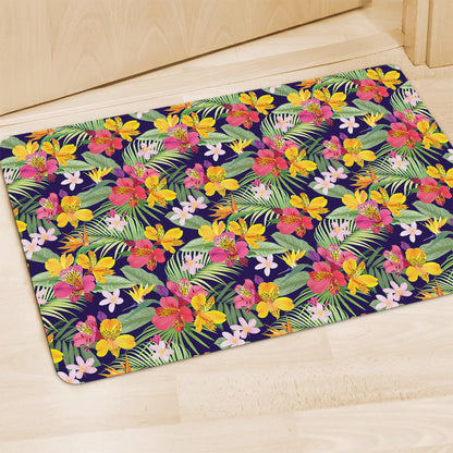 Tropical Alstroemeria Pattern Print Polyester Doormat