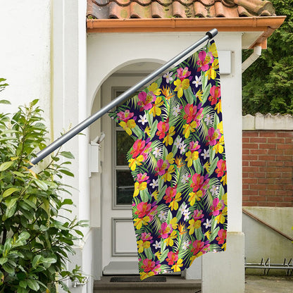 Tropical Alstroemeria Pattern Print Polyester Flag