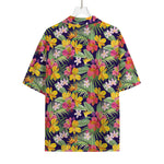 Tropical Alstroemeria Pattern Print Rayon Hawaiian Shirt