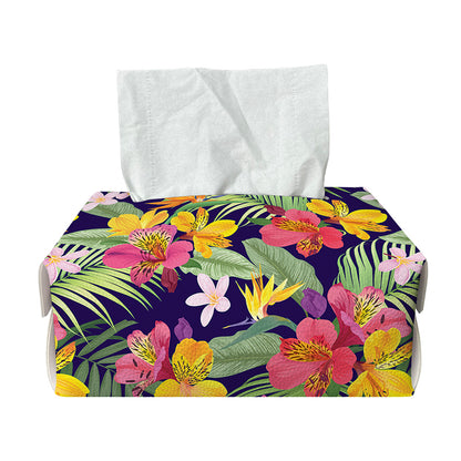 Tropical Alstroemeria Pattern Print Rectangle Tissue Box Cover
