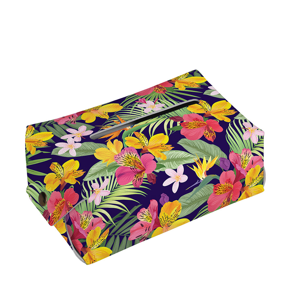 Tropical Alstroemeria Pattern Print Rectangle Tissue Box Cover