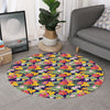 Tropical Alstroemeria Pattern Print Round Rug