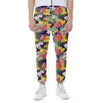 Tropical Alstroemeria Pattern Print Scuba Joggers