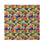 Tropical Alstroemeria Pattern Print Silk Bandana