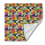 Tropical Alstroemeria Pattern Print Silk Bandana
