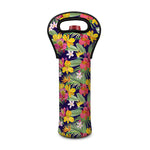 Tropical Alstroemeria Pattern Print Single Neoprene Wine Tote