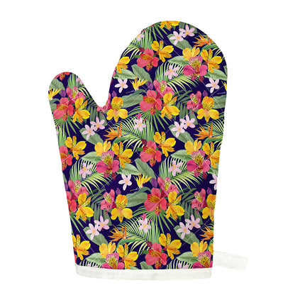 Tropical Alstroemeria Pattern Print Single Oven Mitt
