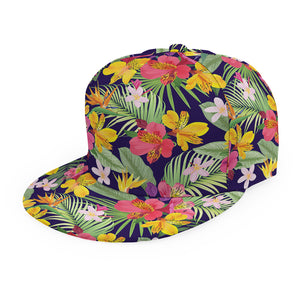 Tropical Alstroemeria Pattern Print Snapback Cap