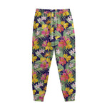 Tropical Alstroemeria Pattern Print Sweatpants