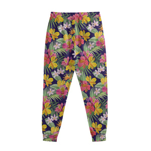 Tropical Alstroemeria Pattern Print Sweatpants